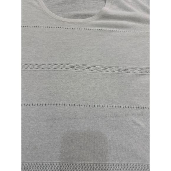 Ann Taylor Loft Soft Linen Blend White Blouse with  Design Detail - Size Medium - Picture 7 of 8